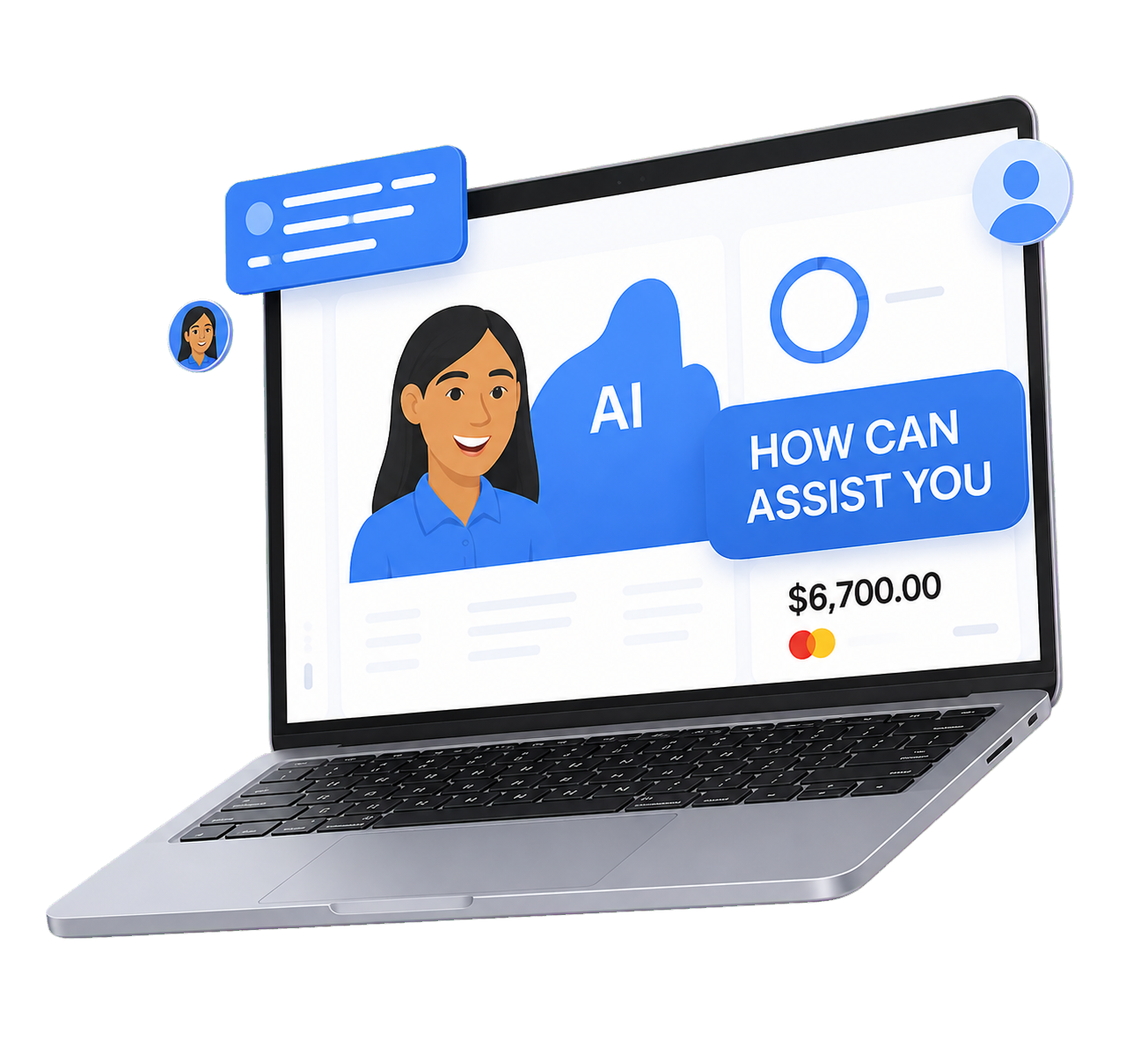 AI Receptionist laptop interface