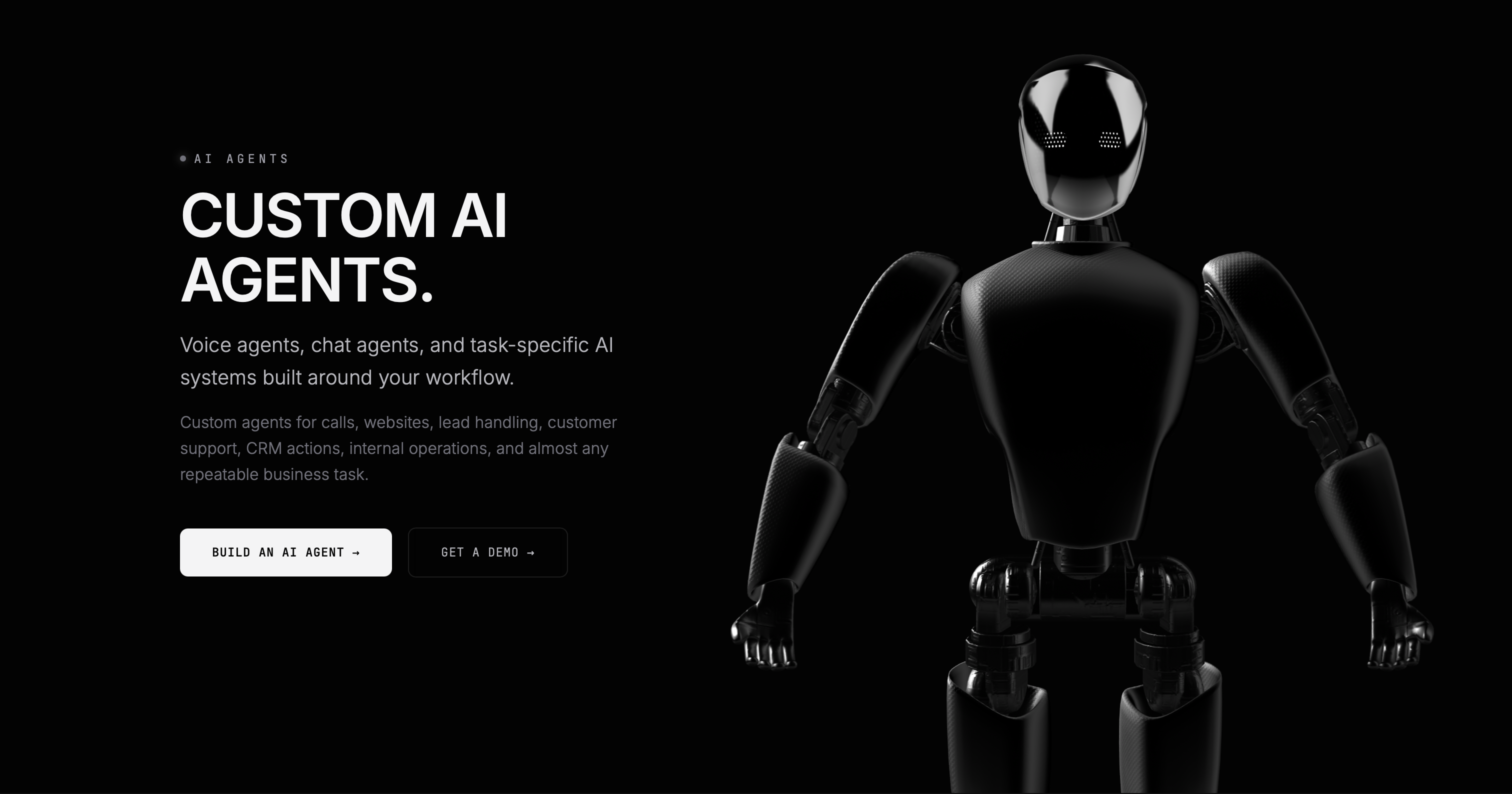 Custom AI agents website